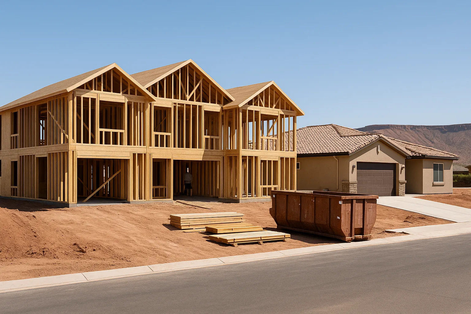 New construction homes being built in the Desert Color community, St. George, Utah