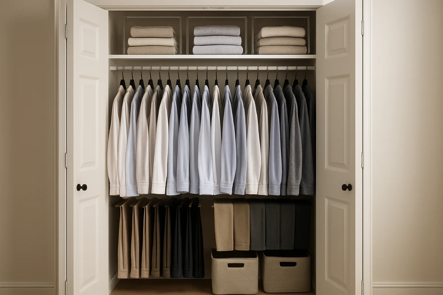 Small Closet Organization on a Budget: Measure, Double the Rods, Slim the Hangers