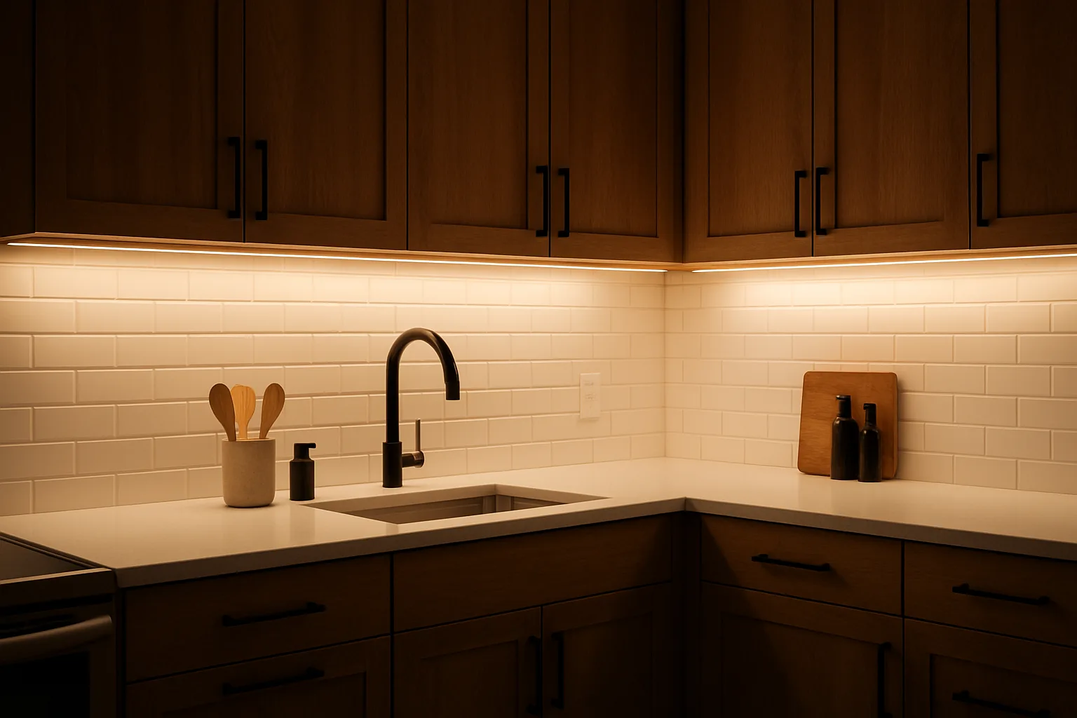 Under-Cabinet Lighting: Plug-In vs. Hardwired vs. Battery, and LED Tape vs. Puck vs. Bar