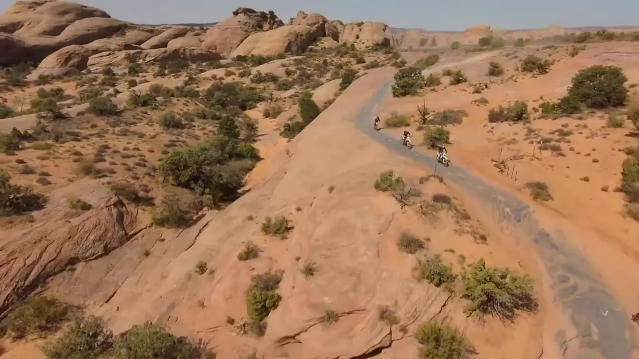 Off-road riders exploring desert trails near Five Mile Pass