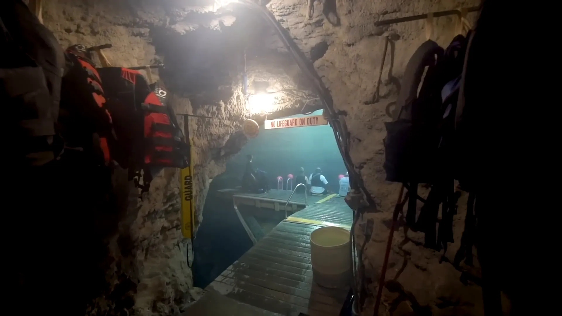 Interior view of Homestead Crater geothermal hot spring