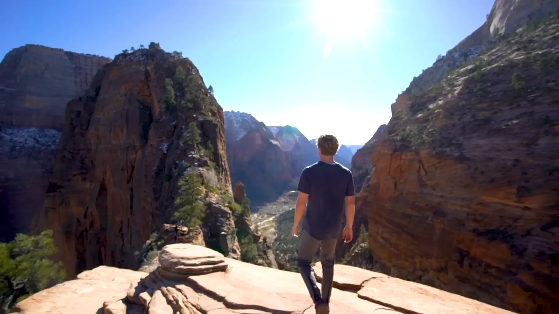 View from the top of Angel's Landing overlooking Zion Canyon