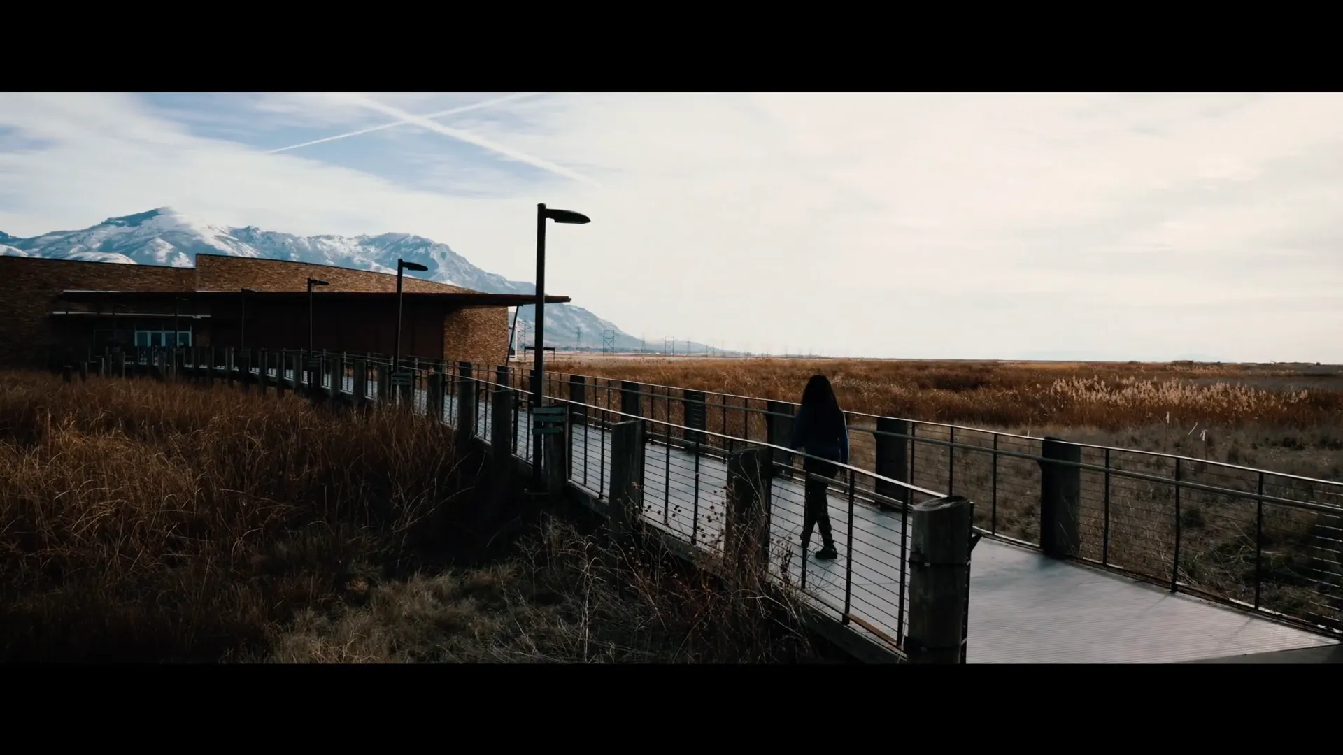 Bear River Bird Refuge Visitor Center surrounded by wetlands
