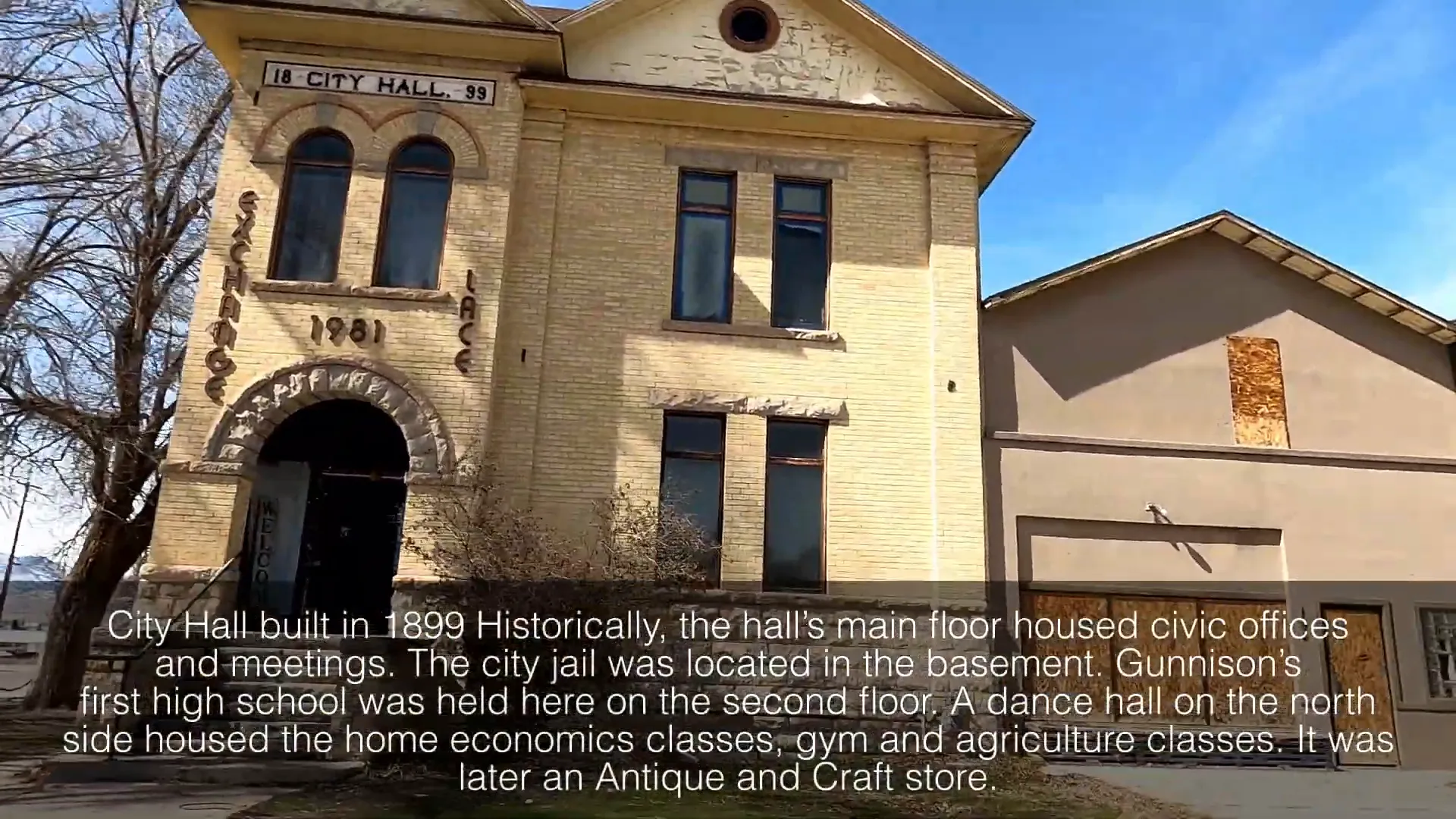 Original city hall building in Gunnison, Utah