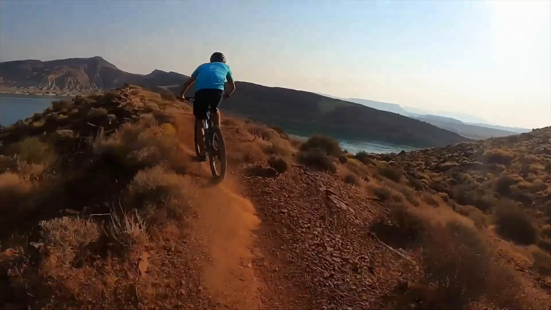 Mountain biking on Gooseberry Mesa trail