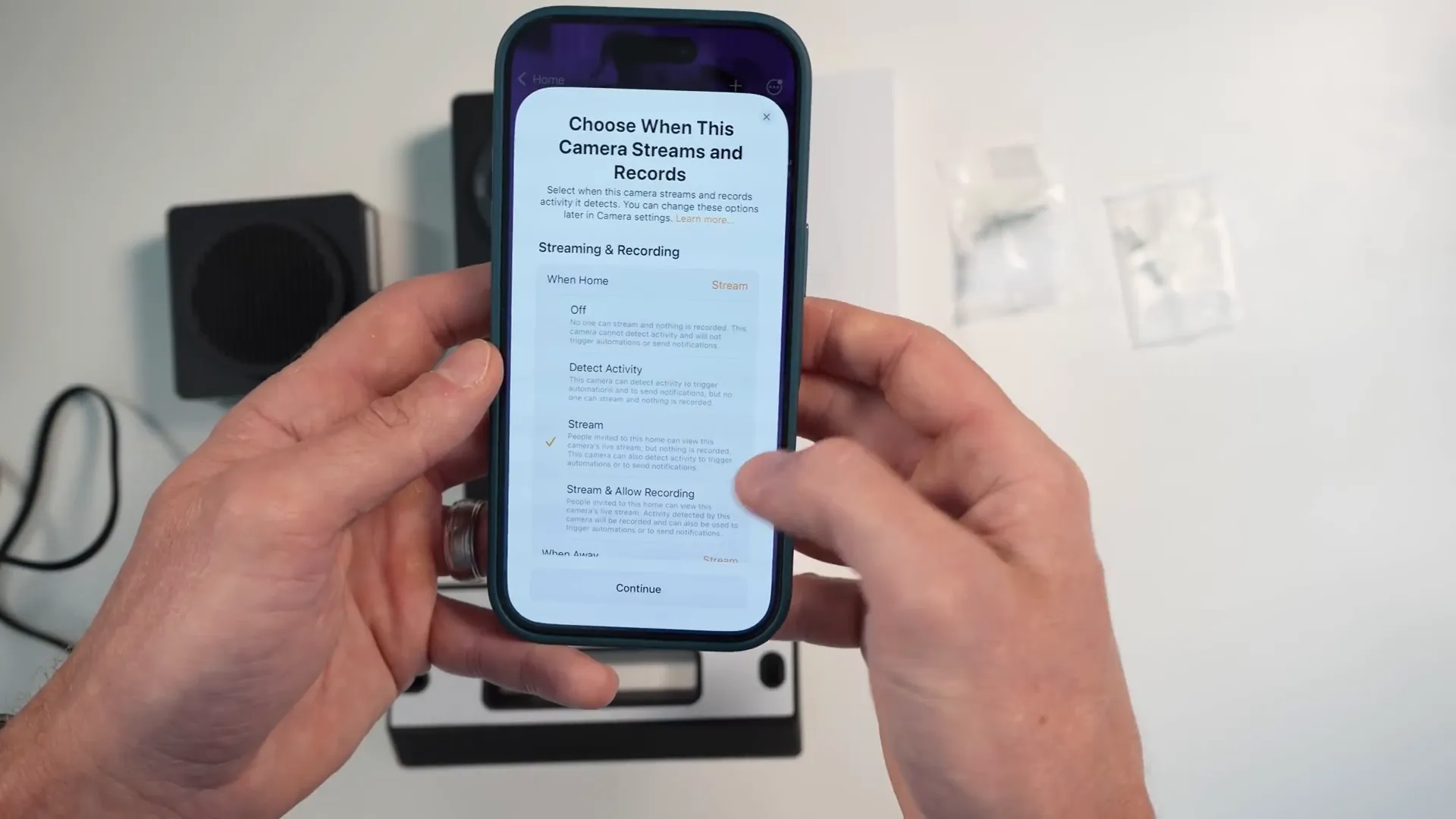 Apple Home app showing Aqara G410 doorbell with Secure Video support