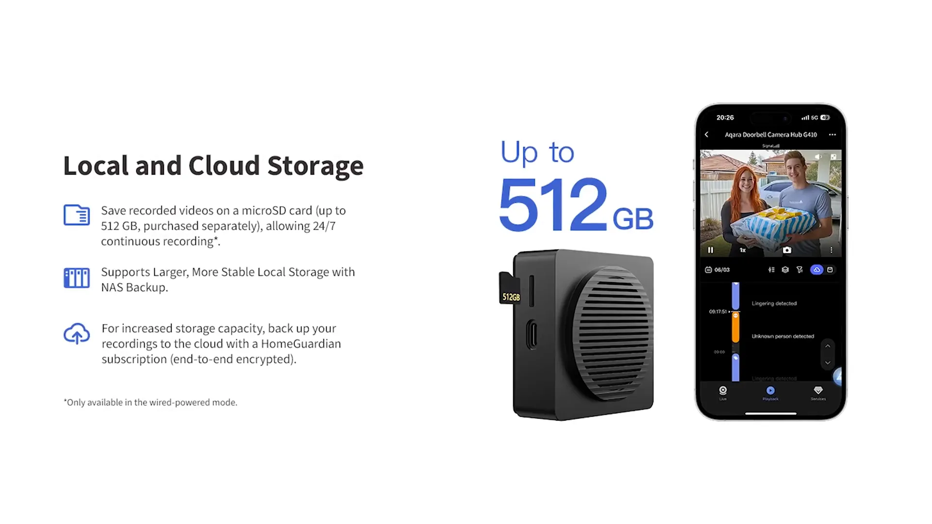 Aqara G410 chime box with microSD card slot for local storage