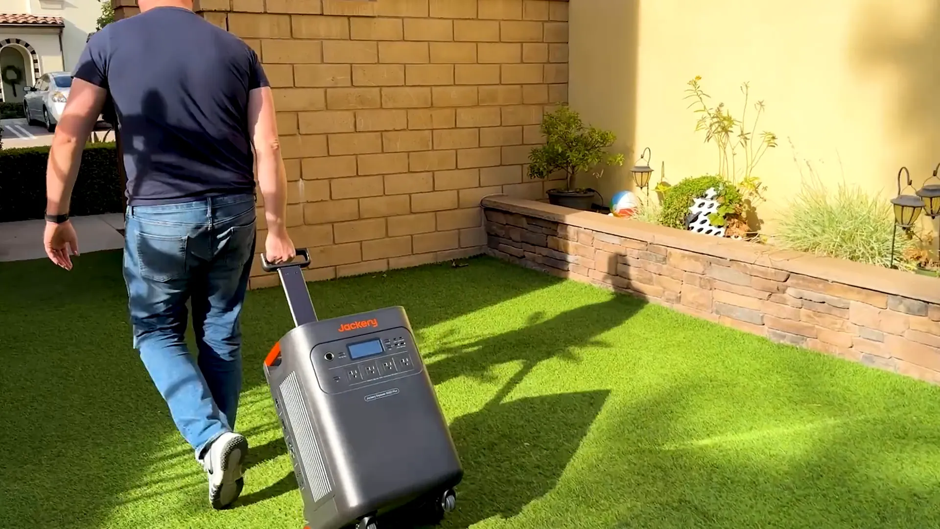 Jackery 5000 Plus large portable power station on wheels