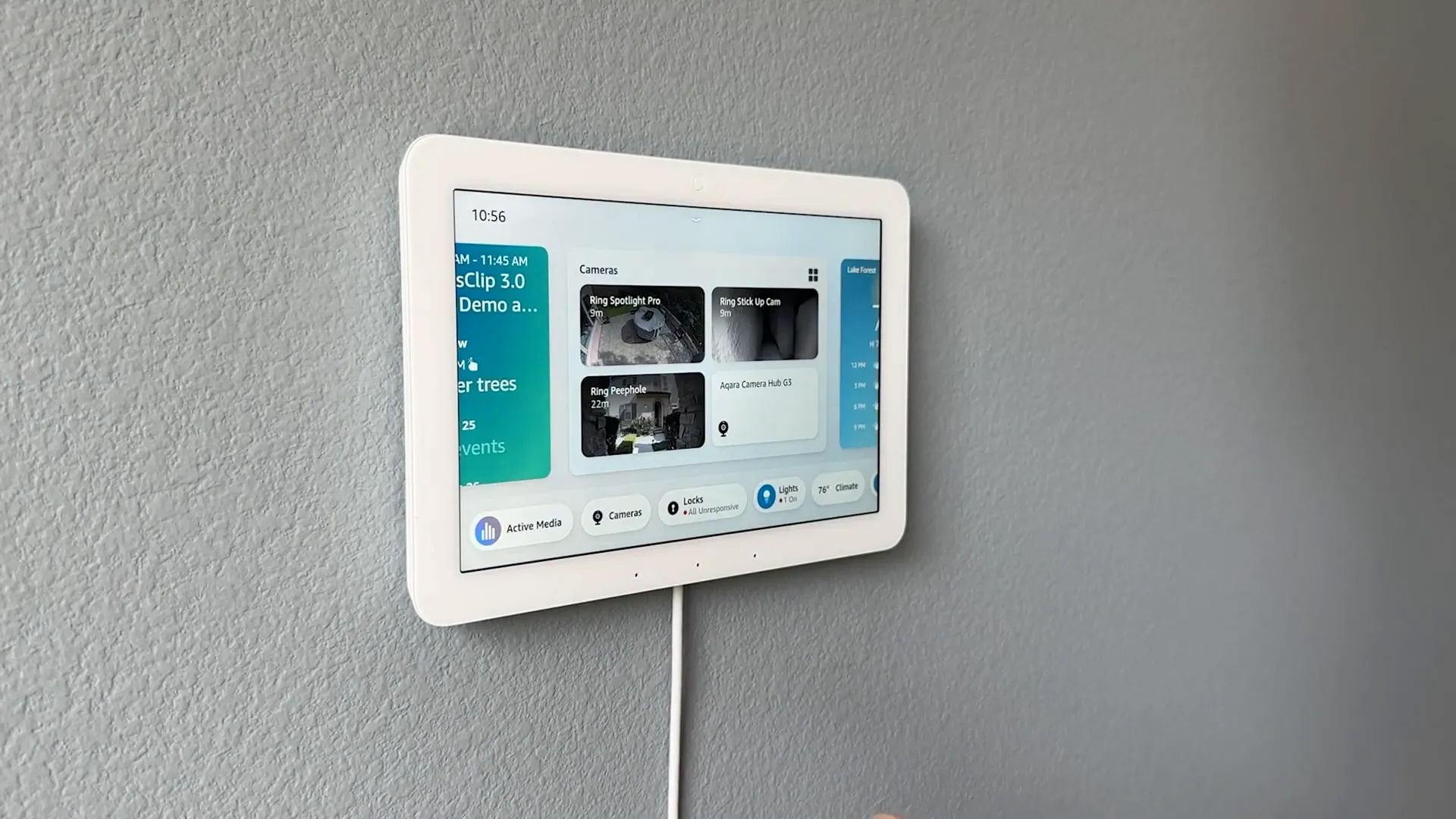 Live camera feed displayed full screen on Echo Hub