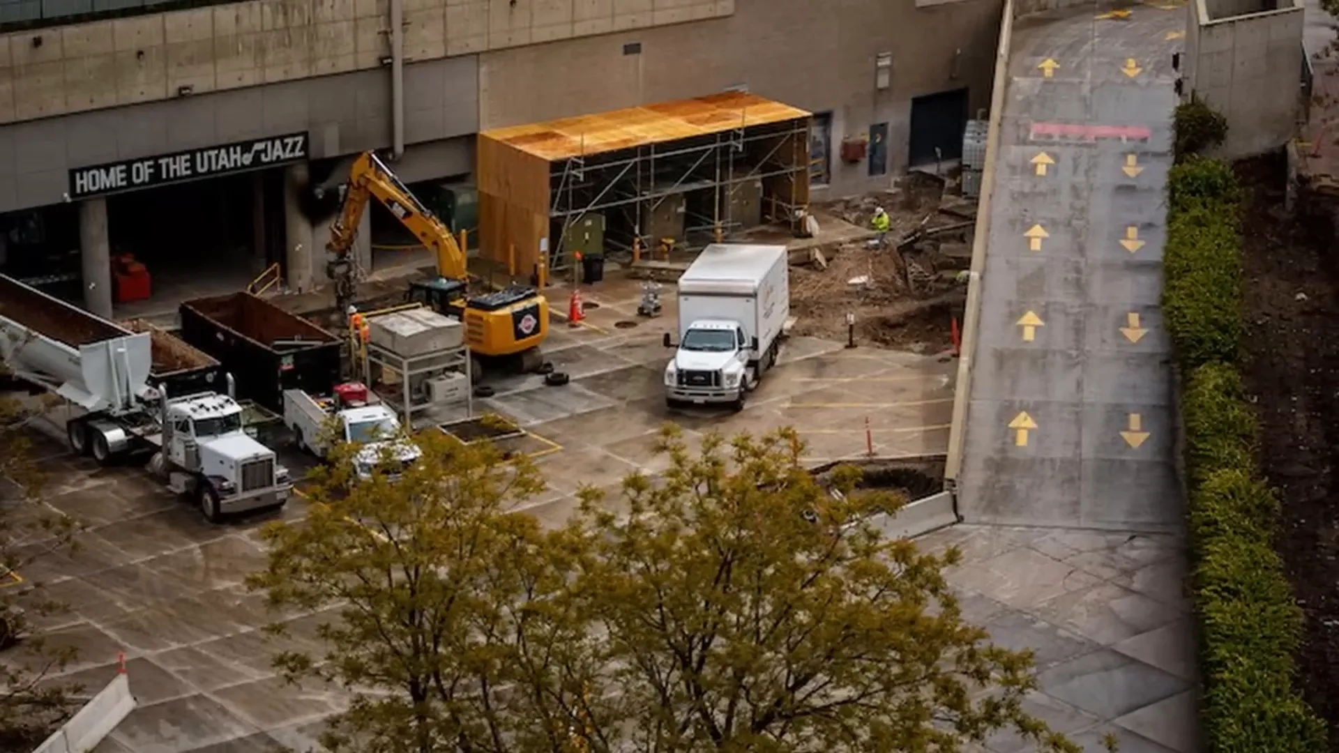 Delta Center and surrounding redevelopment area in downtown Salt Lake City
