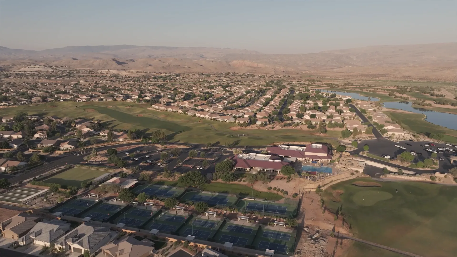Sunriver clubhouse and golf course framing the community