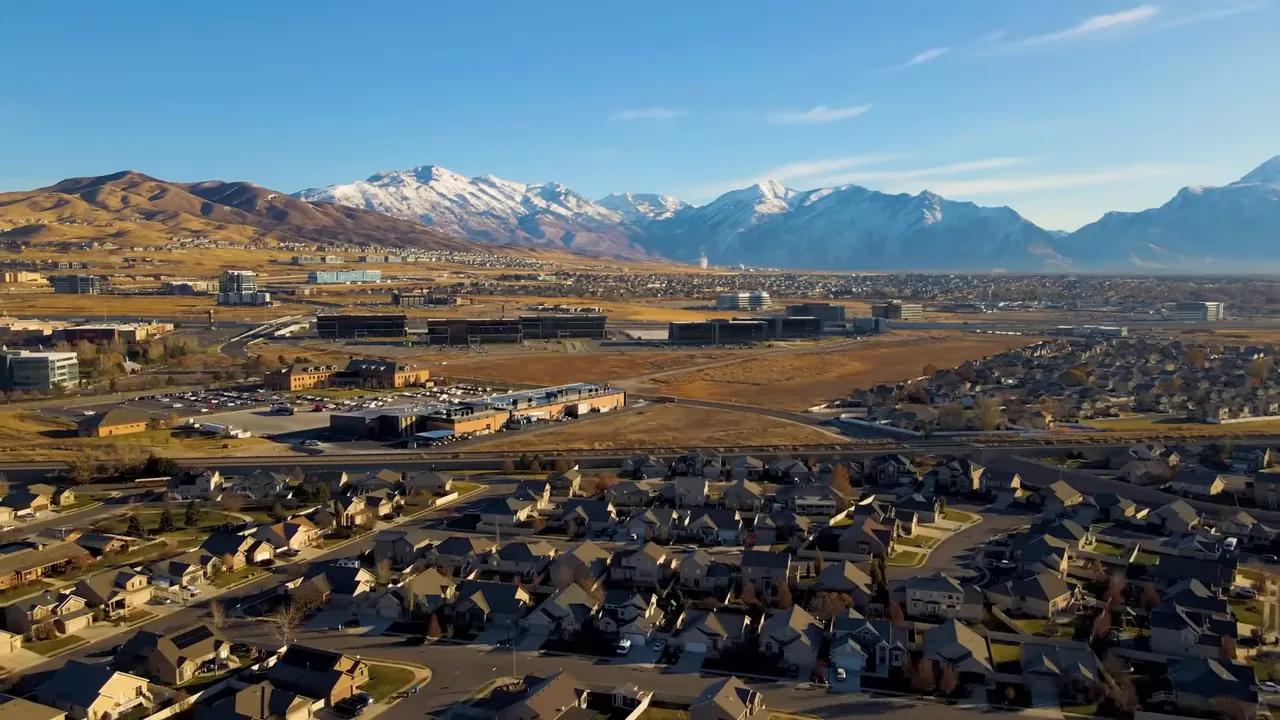 Lehi area business parks and office towers with ongoing construction