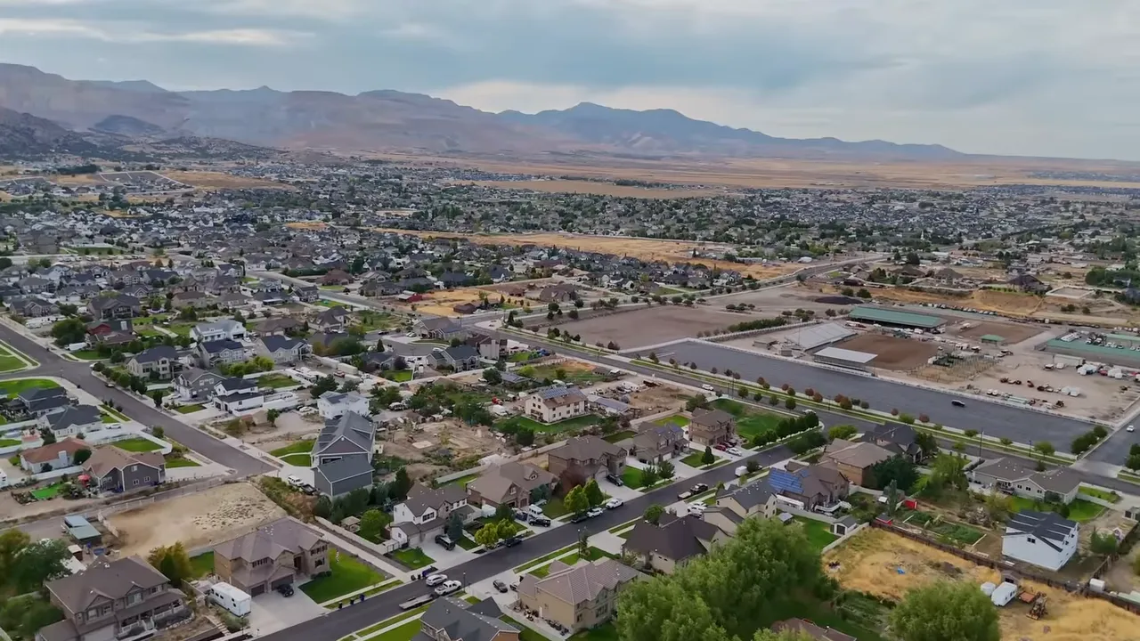 Herriman community with new neighborhoods and planned mixed-use areas