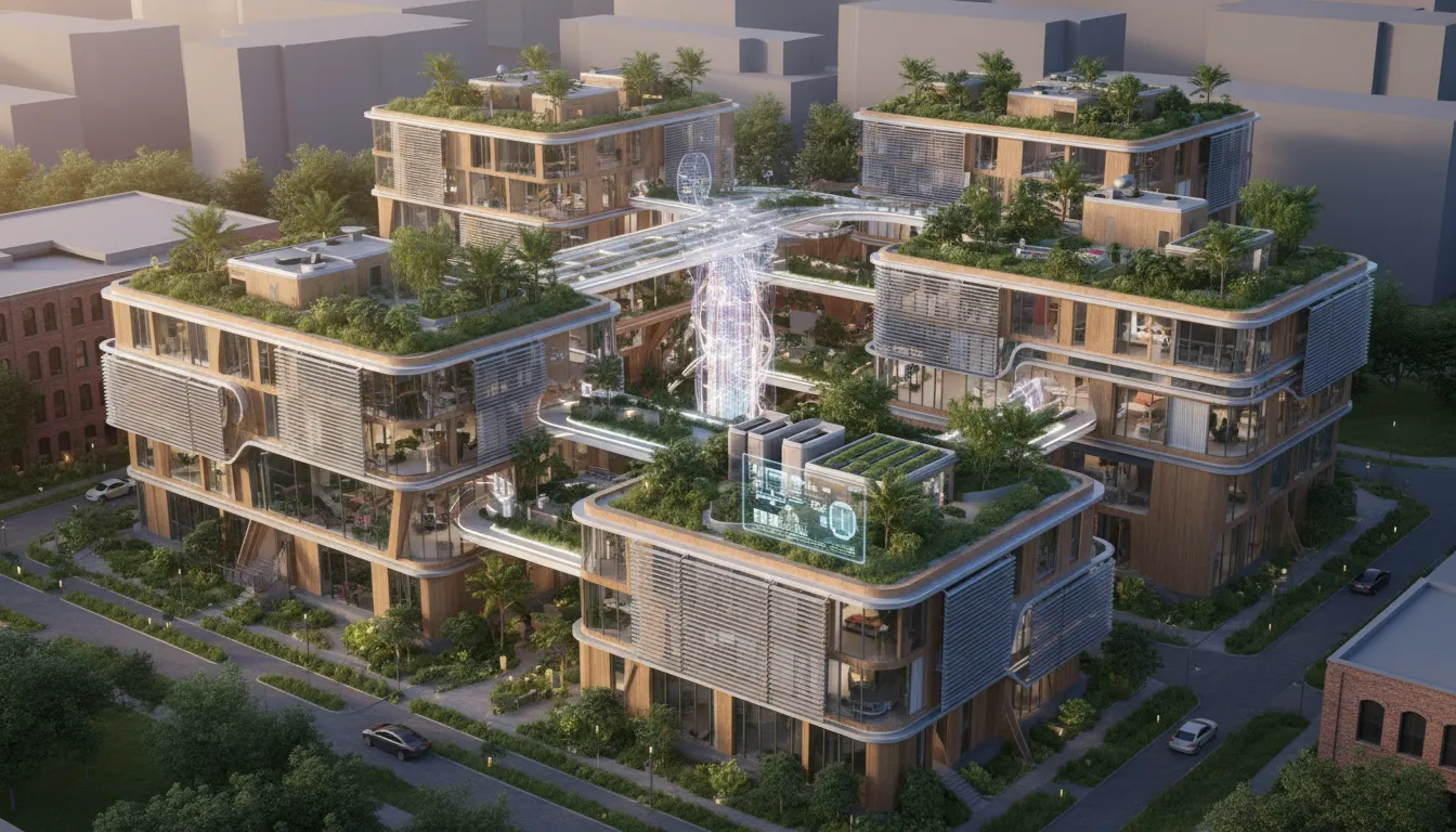 Utah neighborhood with a For Sale sign, people reviewing mortgage documents, and a subtle overlay of a falling mortgage-rate graph against mountain backdrop.