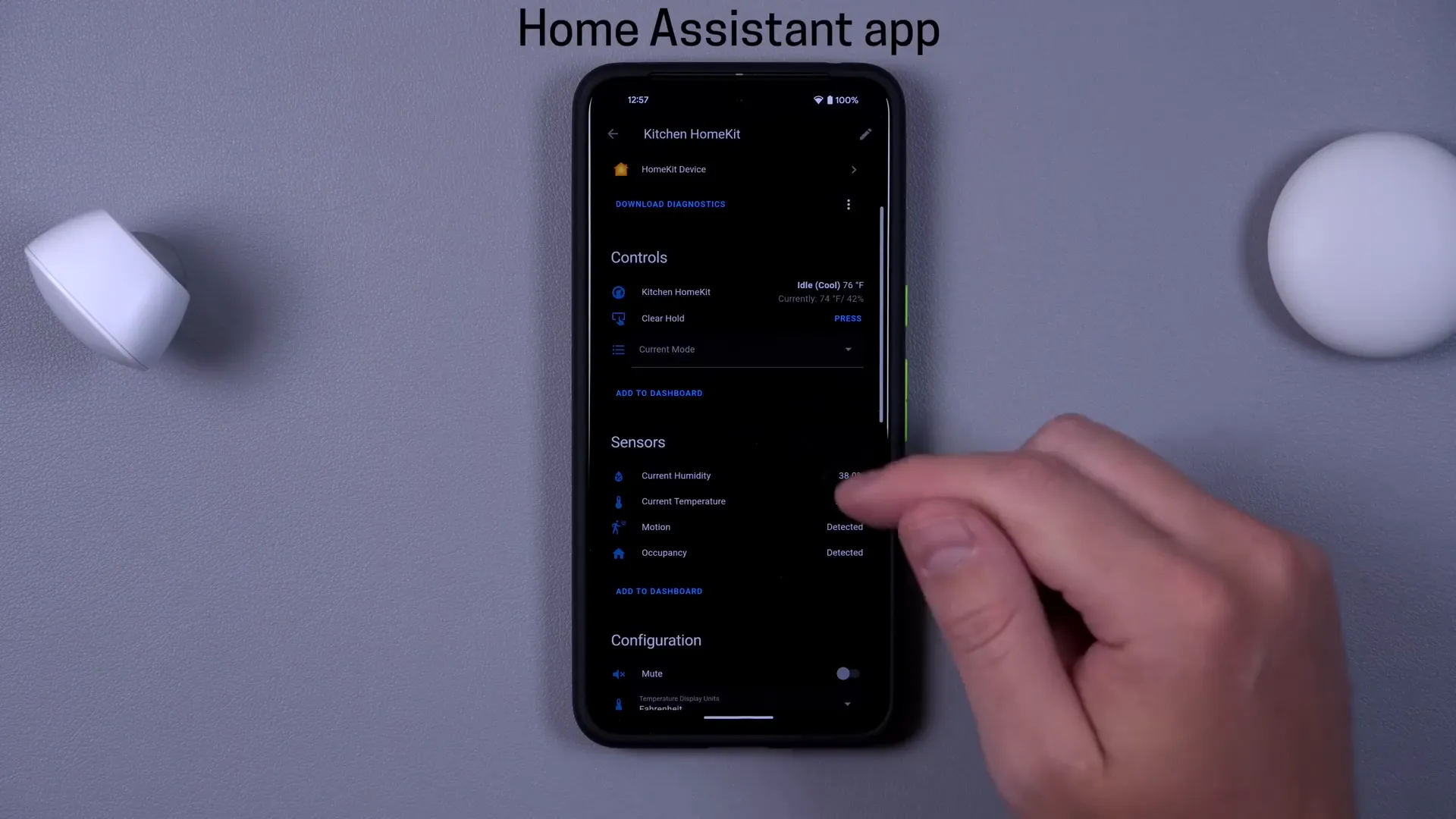 Ecobee thermostat HomeKit integration with detailed controls