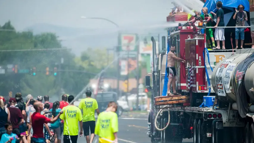 Fourth of July parade and water fight in Kaysville