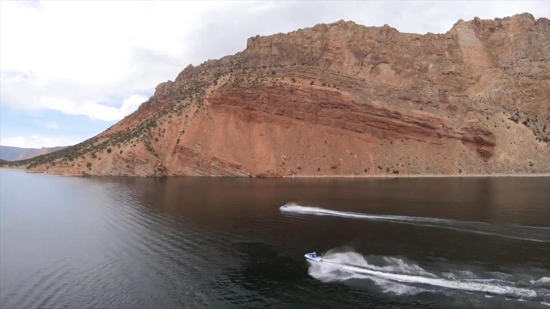 Boating on Flaming Gorge Reservoir near Manila, Utah