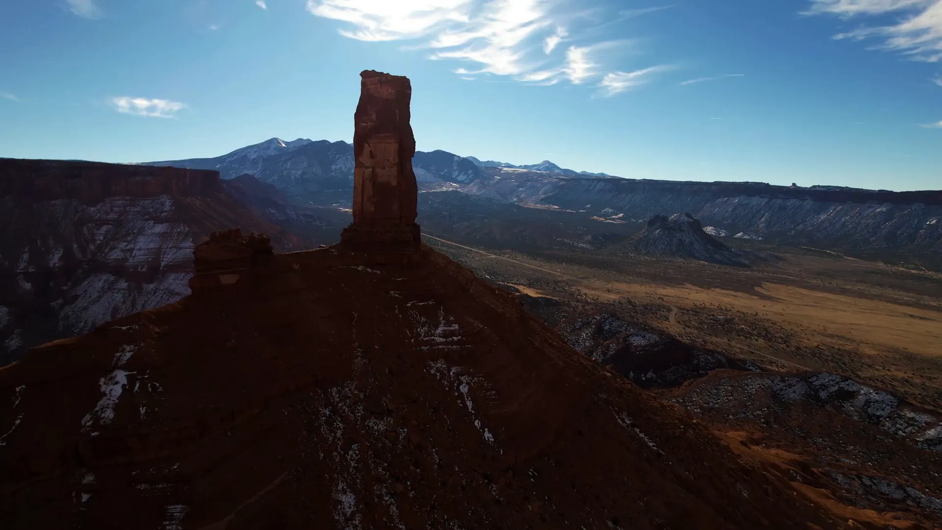 Castle Tower rock formation in Castle Valley, Utah