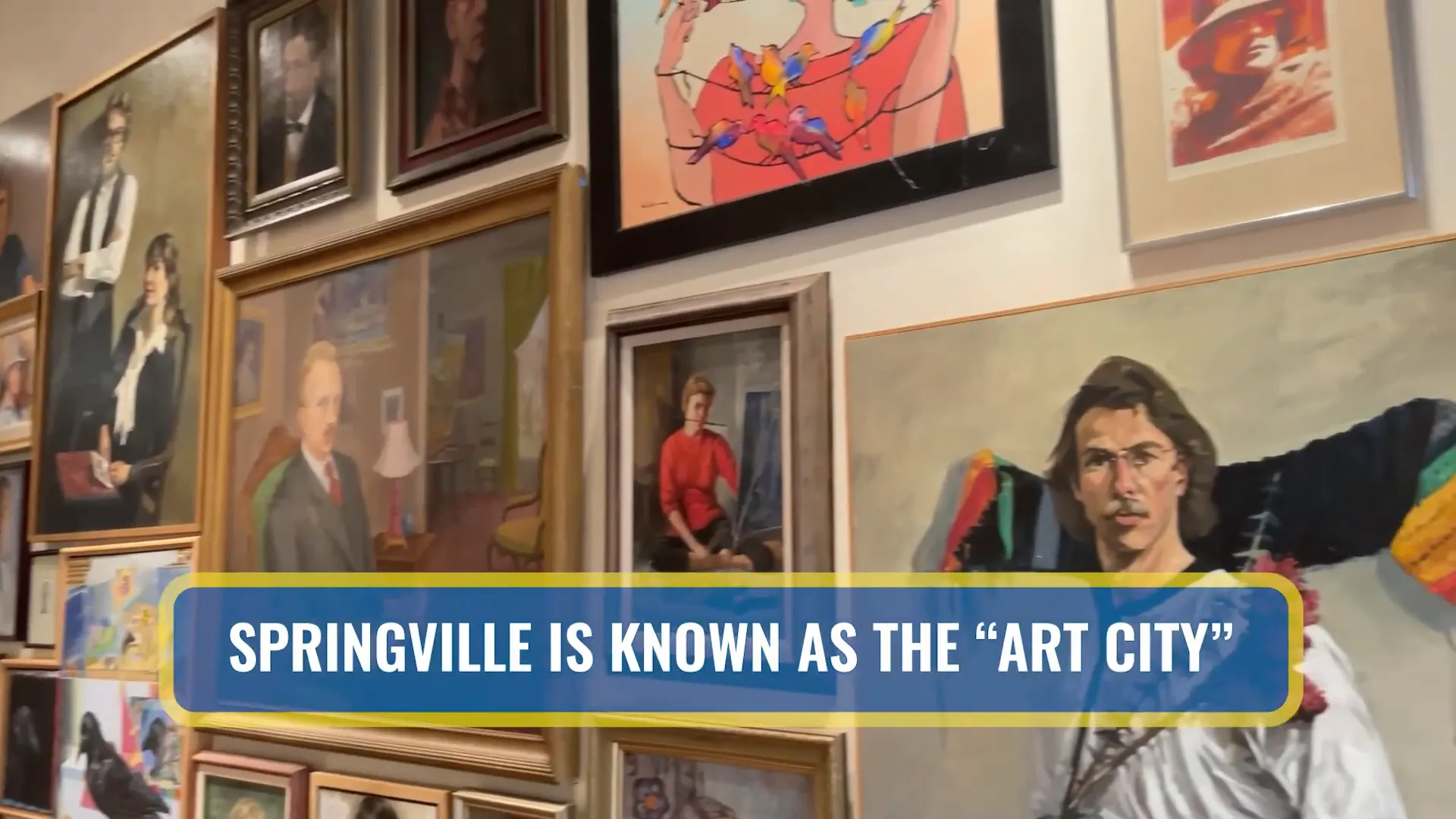 Springville city sign highlighting its nickname as Art City